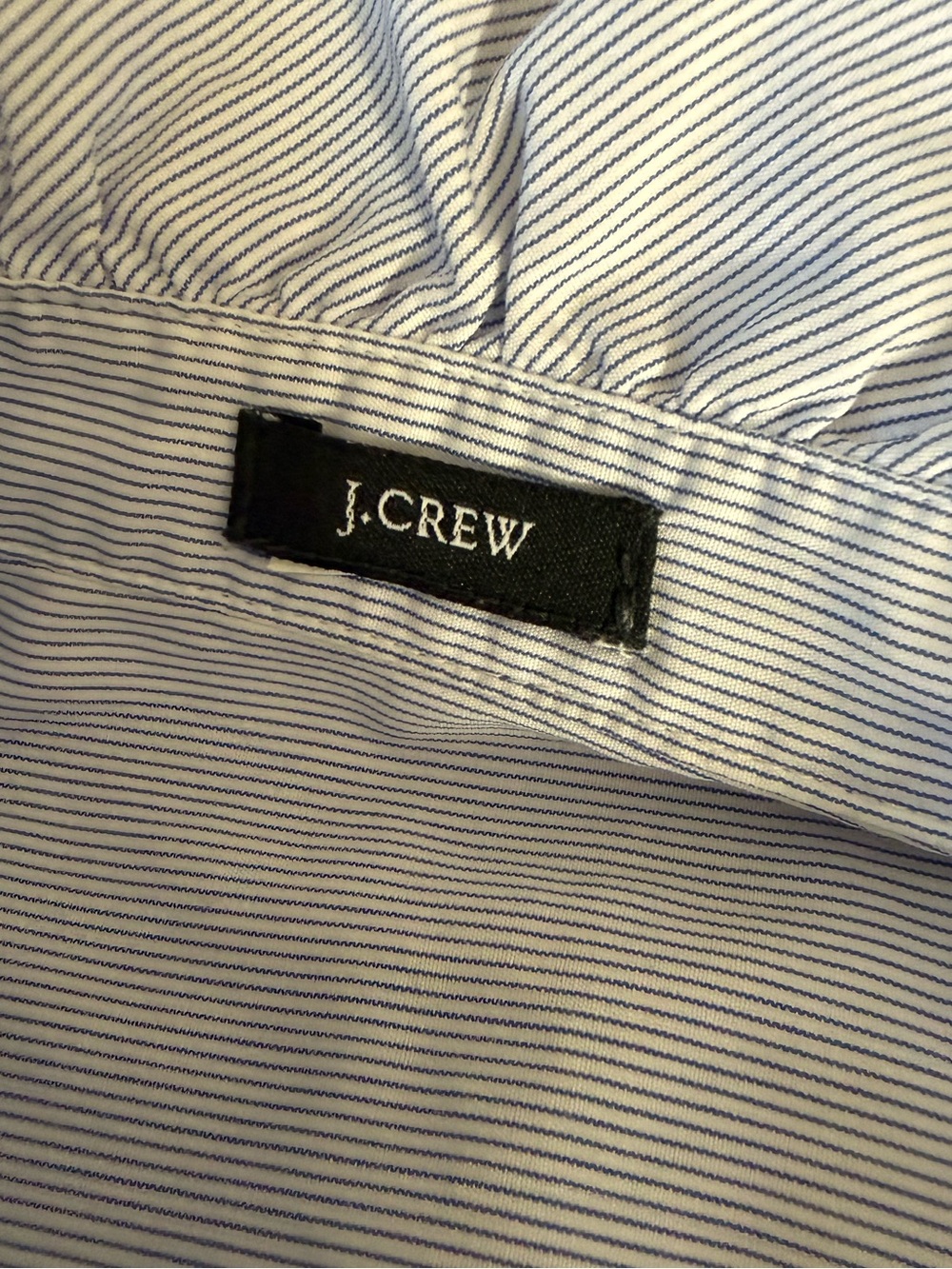 J. Crew Light Blue Pinstripe Ruffle-Collar Button-Down Shirt Size S - Picture 4 of 6